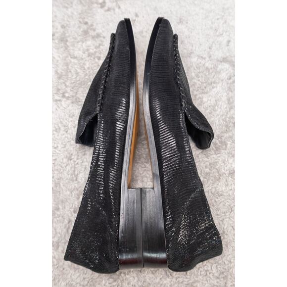 Dolce Vita Beny Black Onyx Leather Snake Print Loafers Womens Size 9 NEW - Picture 4 of 13